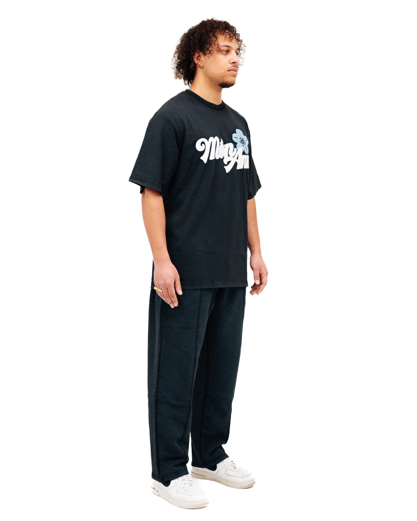 T-Shirt Orchidée Gris Délavé
